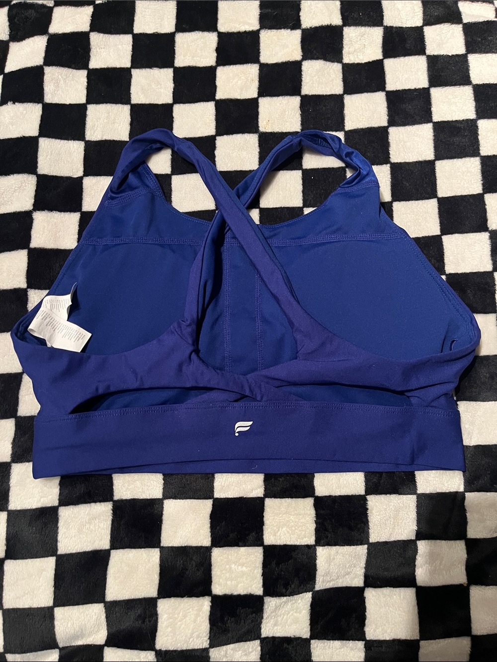 Fabletics Women's Seamless Cross-Back Sports Bra - Blue - Picture 3 of 3